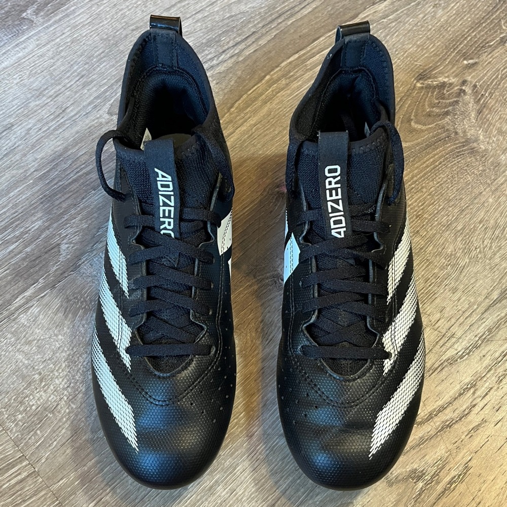 Adidas Adizero Football‎ Cleats Mens 6 Black White IF2519 Molded Spikes